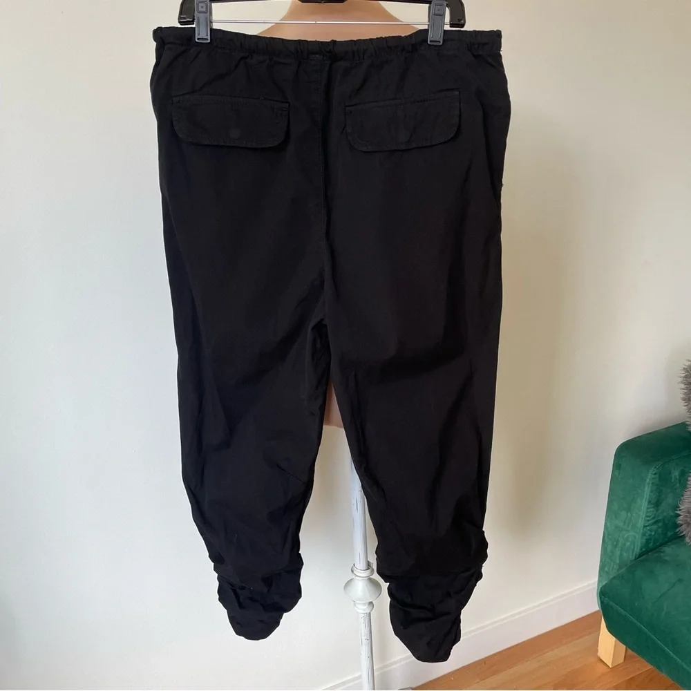 Free People Black 100% Cotton New Light Parachute Slouchy Low Rise Pants NWT XS
